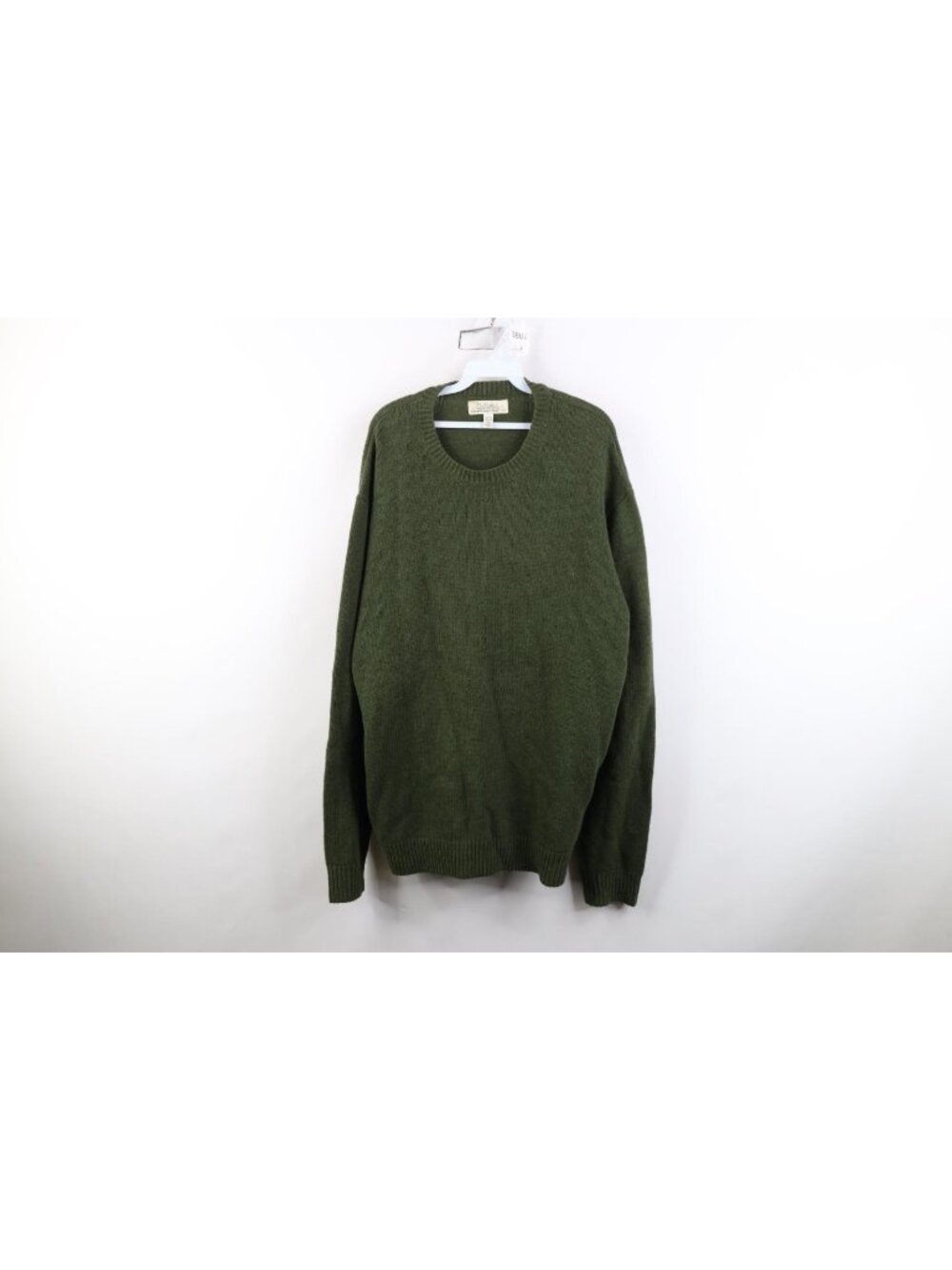 Vintage 90s Cabelas Mens Size XLT Blank Wool Knit Crewneck Sweater Green